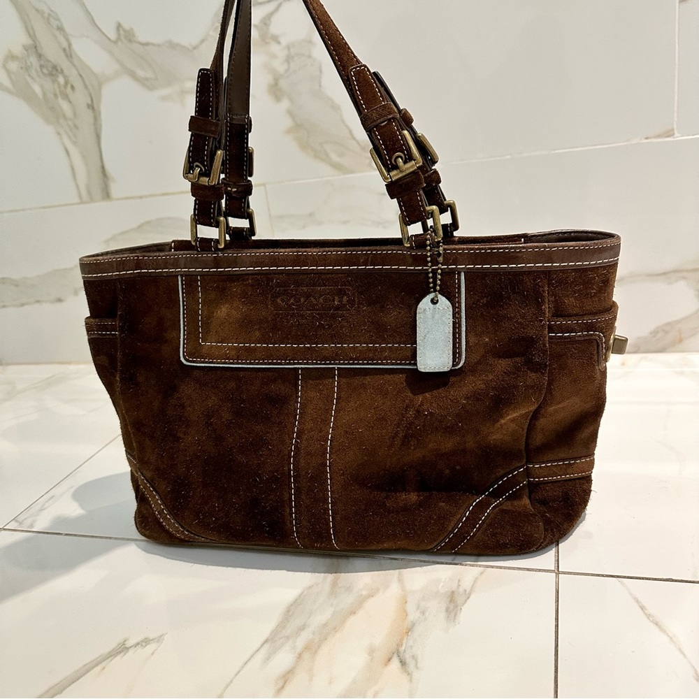Coach Brown Suede Handbag